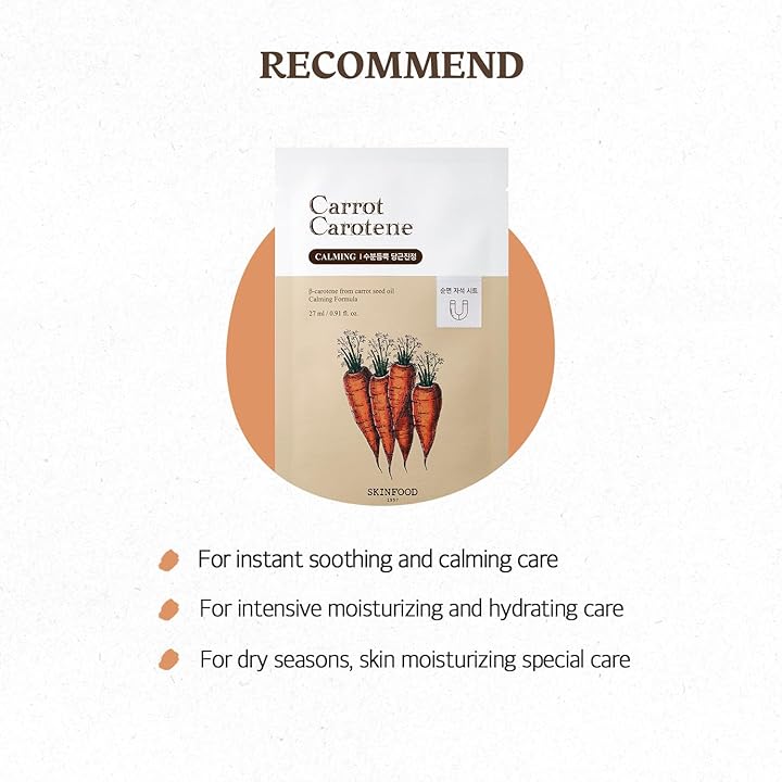 Carrot Carotene Mask - Zklidňující a hydratační textilní maska s beta-karotenem 1ks