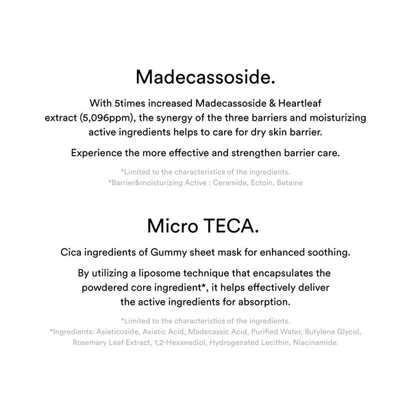 Gummy Sheet Mask Madecassoside Sticker - Hydratační a regenerační plátýnková maska 1ks