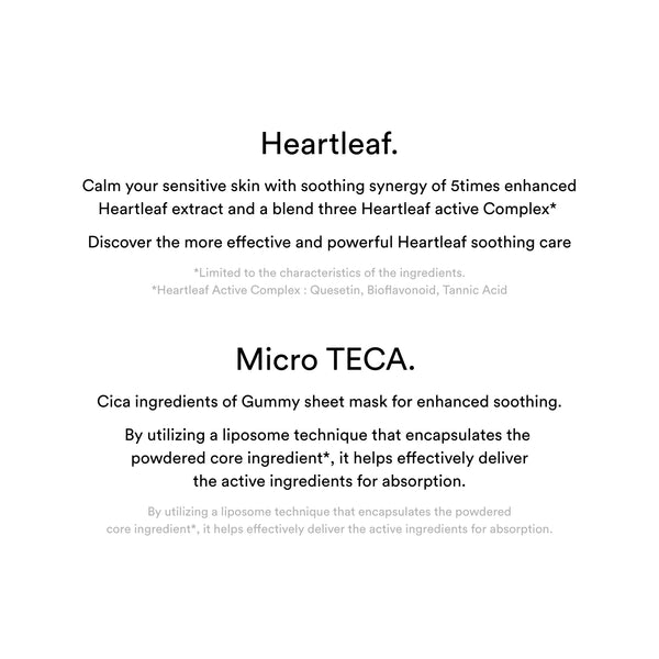 Gummy Sheet Mask Heartleaf Sticker - Zklidňující maska pro citlivou a problematickou pleť 1ks