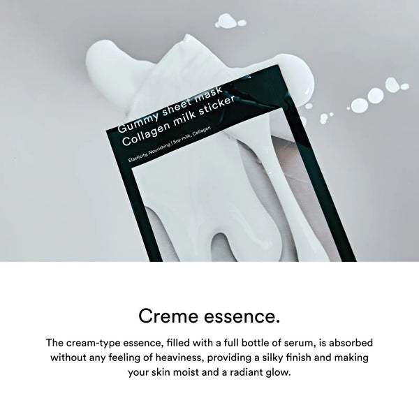 Gummy Sheet Mask Collagen Milk Sticker - Zpevňující a vyživující plátýnková maska 1ks