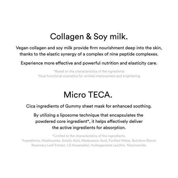 Gummy Sheet Mask Collagen Milk Sticker - Zpevňující a vyživující plátýnková maska 1ks