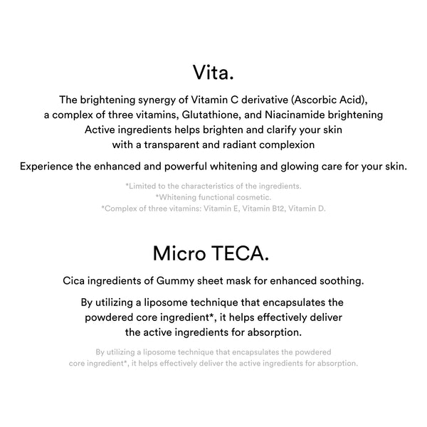 Gummy Sheet Mask Vita Sticker - Rozjasňující plátýnková maska s vitamíny a niacinamidem 1ks