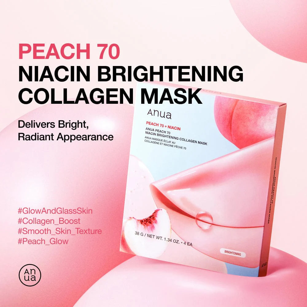 Peach 70 Niacin Brightening Collagen Mask - Rozjasňující hydrogelová maska 38 g