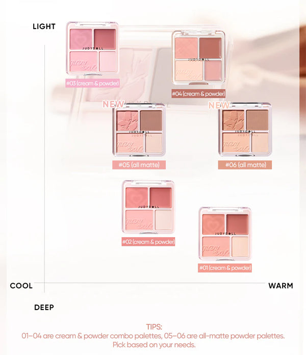 2 in 1 Blush Highlight Palette - Paletka tvářenek a rozjasňovače 9g