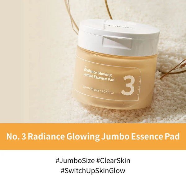 No.3 Radiance Glowing Jumbo Essence Pads - Rozjasňující pleťové tamponky s esencí 70ks/1ř0ml