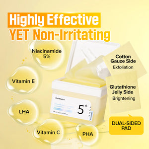 No.5+ Vitamin-Niacinamide Concentrated Toner Pads - Rozjasňující tonizační tampony proti pigmentovým skvrnám 70ks/180ml