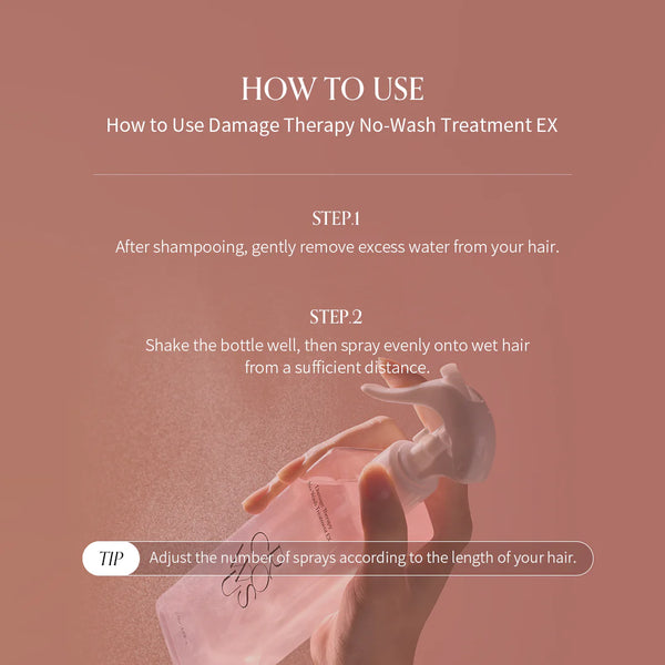 GROWUS - Damage Therapy No-Wash Treatment EX - Bezoplachová regenerační kúra pro hladké a lesklé vlasy 250ml