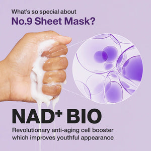 No.9 NAD+ BIO Lifting-sil Full Face Mask - Intenzivní liftingová plátýnková maska (4 ks + liftingový pásek)