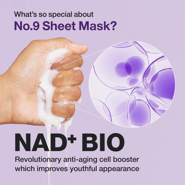 No.9 NAD+ BIO Lifting-sil Full Face Mask - Intenzivní liftingová plátýnková maska (4 ks + liftingový pásek)