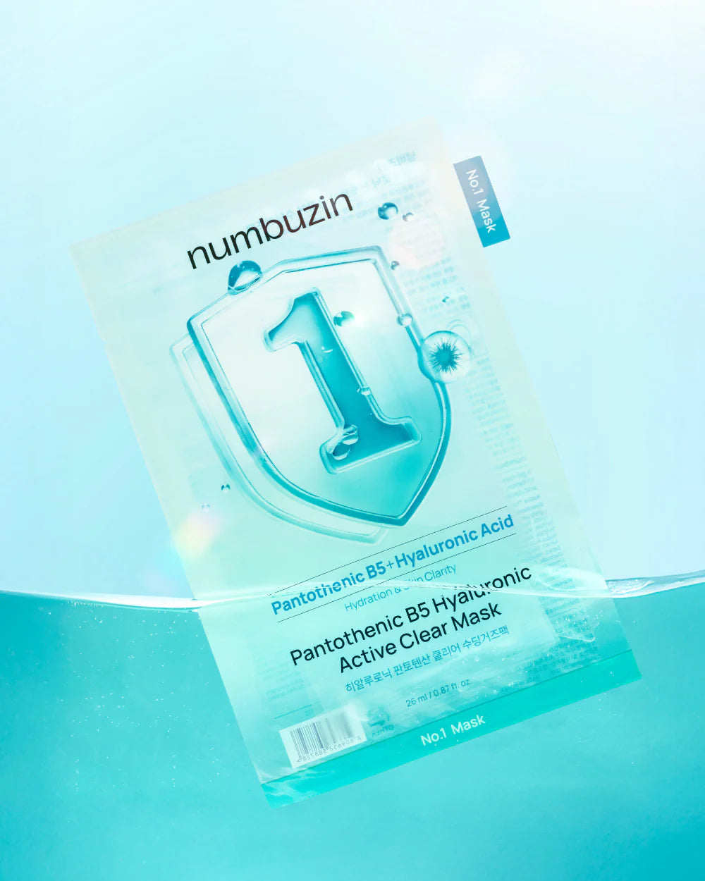 No.1 Pantothenic B5 Hyaluronic Active Clear Mask - Zklidňující plátýnková maska s B5 a kyselinou hyaluronovou 26ml