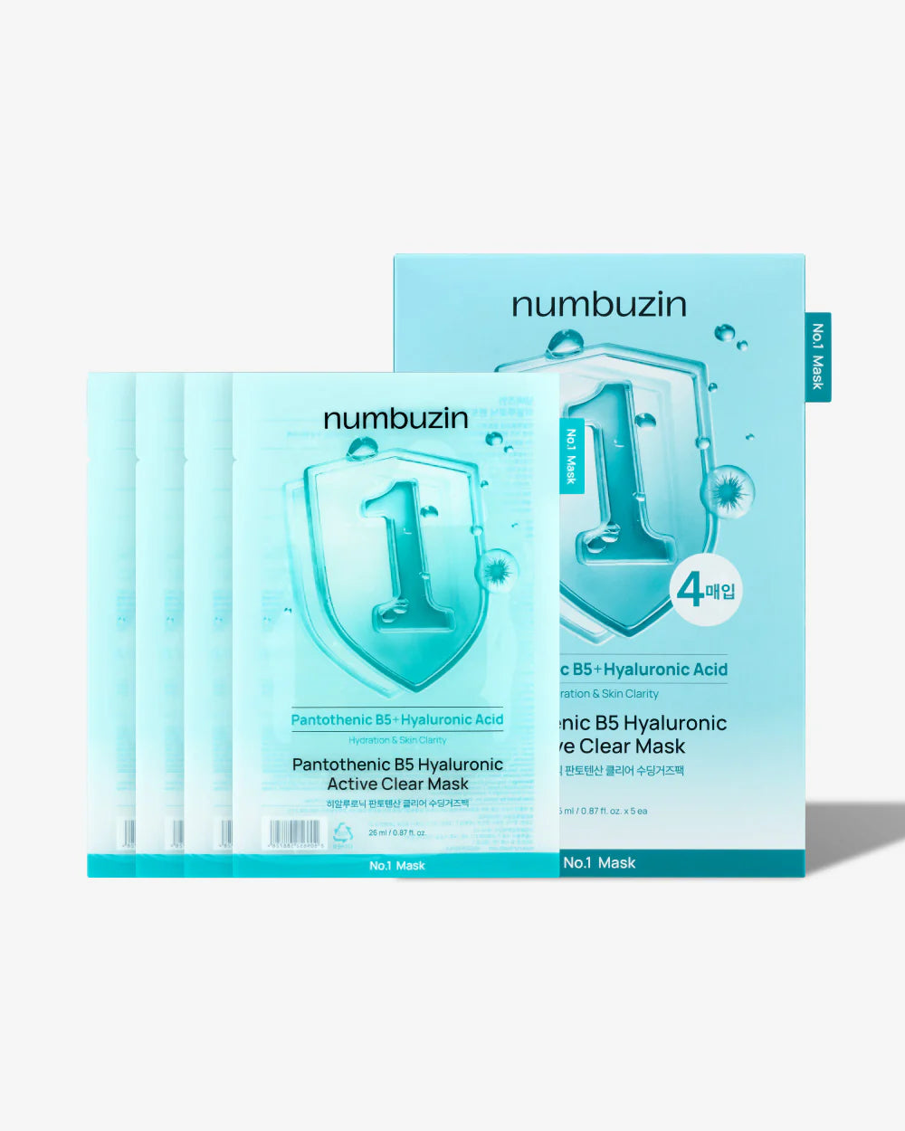No.1 Pantothenic B5 Hyaluronic Active Clear Mask - Zklidňující plátýnková maska s B5 a kyselinou hyaluronovou 26ml