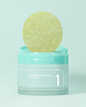 No.1 Centella Re-Leaf Green Toner Pads - Zklidňující dvouvrstvé tonizační tamponky s cica 70ks/190ml