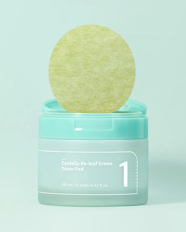 No.1 Centella Re-Leaf Green Toner Pads - Zklidňující dvouvrstvé tonizační tamponky s cica 70ks/190ml