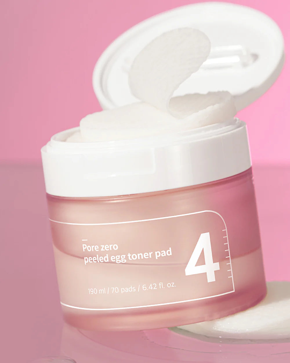 No.4 Pore Zero Peeled Egg Toner Pads - Čisticí a stahující pleťové tampony 70 ks/190ml