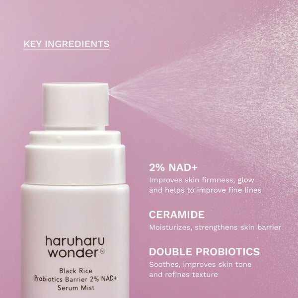 haruharu wonder - Black Rice Probiotics Barrier NAD+ Serum Mist - Multifunkční hydratační mlha pro posílení kožní bariéry 80 ml