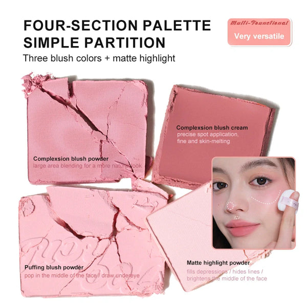 2 in 1 Blush Highlight Palette - Paletka tvářenek a rozjasňovače 9g