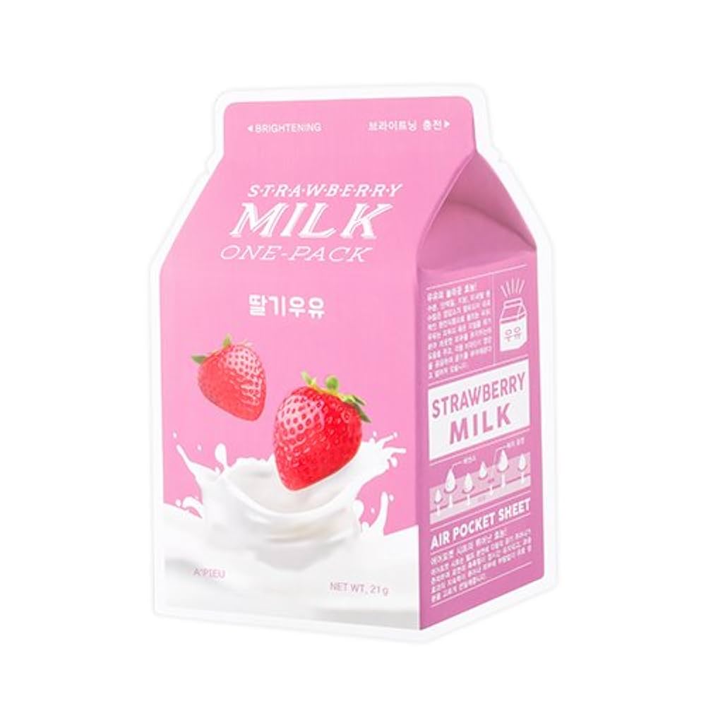 Strawberry Milk One Pack Mask - Rozjasňující textilní maska 1ks