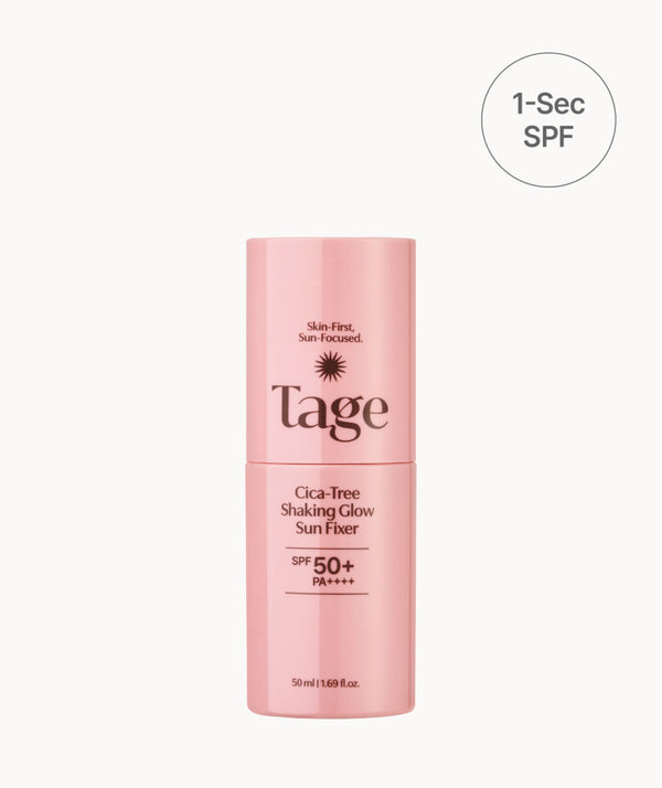 TAGE - Cica-Tree Shaking Glow Sun Fixer SPF 50+ PA++++ - Fixační SPF mlha na make-up s glow efektem a zklidňující péčí