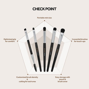 STUDIO17 - Eye Makeup Brush Set - Sada 5 štětců na líčení očí a obočí