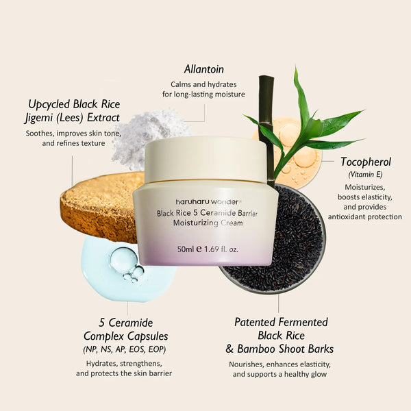 haruharu wonder - Black Rice 5 Ceramide Barrier Moisturizing Cream (Unscented) - Hydratační krém s ceramidy pro obnovu kožní bariéry