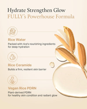FULLY - Rice Ceramide Essence Toner - Hydratační esenciální toner s rýží pro posílení kožní bariéry