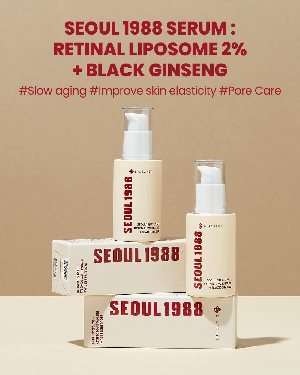 SEOUL 1988 Serum: Retinal Liposome 2% + Black Ginseng - Zpevňující sérum s retinalem a černým ženšenem 30ml