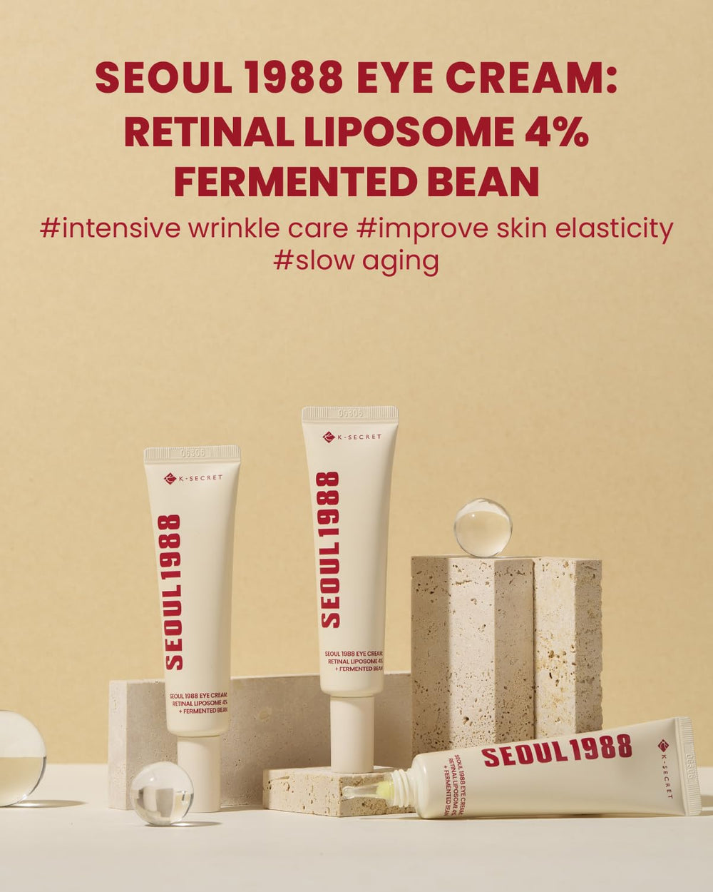 SEOUL 1988 Eye Cream: Retinal Liposome 4% + Fermented Bean - Oční krém proti vráskám s retinalem a fermentovanými boby 30ml