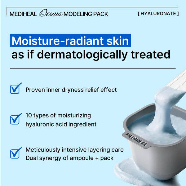 Hyaluronate Moisture Derma Modeling Double Pack – Hydratační alginátová maska s kyselinou hyaluronovou (2ml + 28g)*2