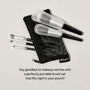 STUDIO17 - Portable Makeup Brush Set - Cestovní sada 5 štětců na líčení obličeje, očí a obočí