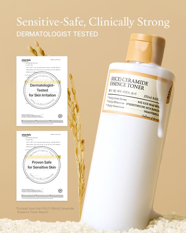 FULLY - Rice Ceramide Essence Toner - Hydratační esenciální toner s rýží pro posílení kožní bariéry
