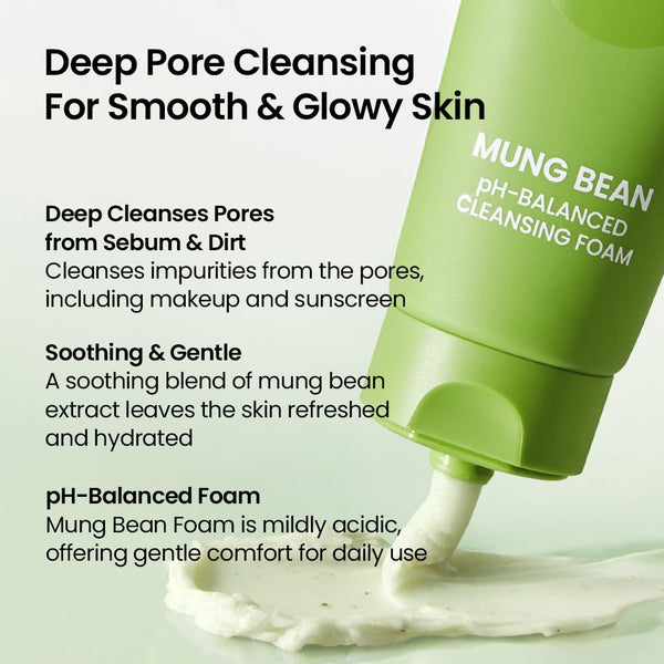 beplain - Mung Bean pH-Balanced Cleansing Foam - Jemná čisticí pěna, která nevysušuje