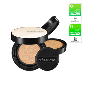 JUNG SAEM MOOL - Essential Skin Nuder Cushion Set - Rozjasňující make-up v houbičce  (+ náhradní náplň)
