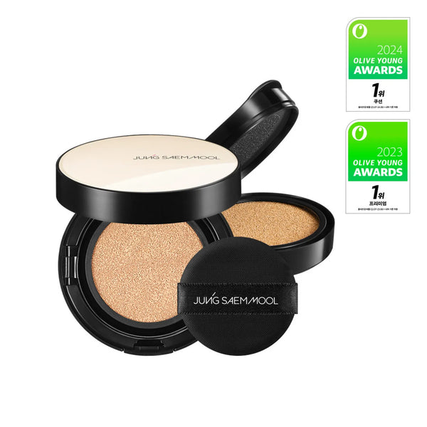JUNG SAEM MOOL - Essential Skin Nuder Cushion Set - Rozjasňující make-up v houbičce  (+ náhradní náplň)