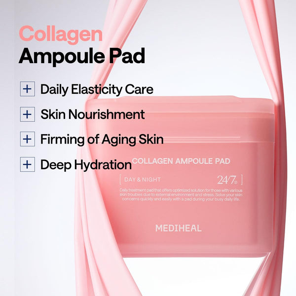 Collagen Ampoule Pad - Zpevňující tonizační polštářky s kolagenem 100ks/150ml