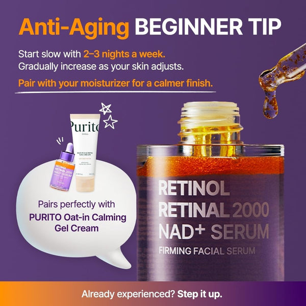 Purito Seoul - Retinol Retinal 2000 NAD+ Serum - Noční sérum pro pevnější pleť