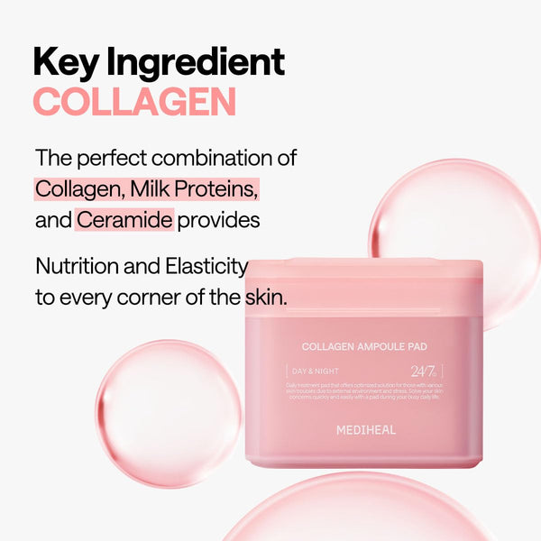 Collagen Ampoule Pad - Zpevňující tonizační polštářky s kolagenem 100ks/150ml