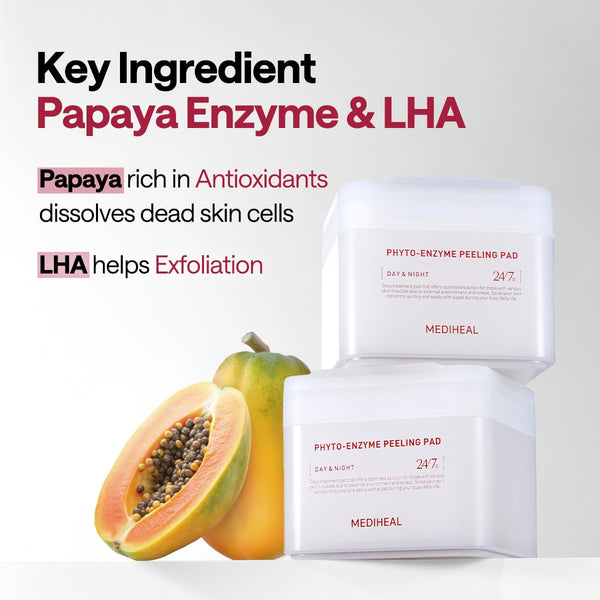 Phyto-enzyme Peeling Pad - Exfoliační tonizační polštářky s papájovým enzymem a LHA 90ks/150ml