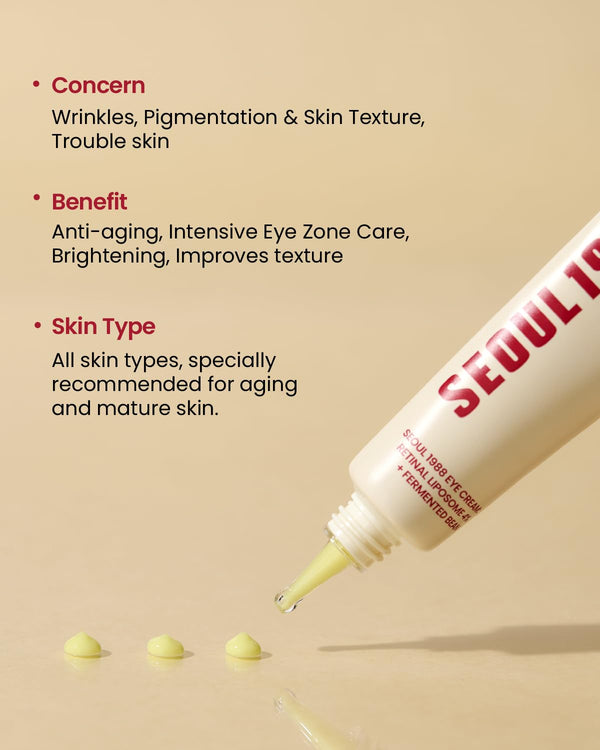 SEOUL 1988 Eye Cream: Retinal Liposome 4% + Fermented Bean - Oční krém proti vráskám s retinalem a fermentovanými boby 30ml
