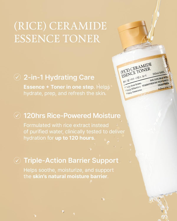 FULLY - Rice Ceramide Essence Toner - Hydratační esenciální toner s rýží pro posílení kožní bariéry