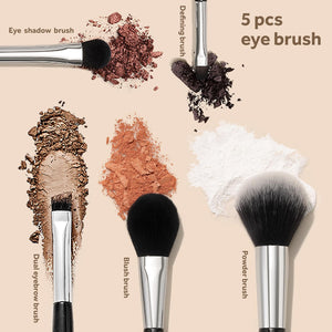 STUDIO17 - Portable Makeup Brush Set - Cestovní sada 5 štětců na líčení obličeje, očí a obočí