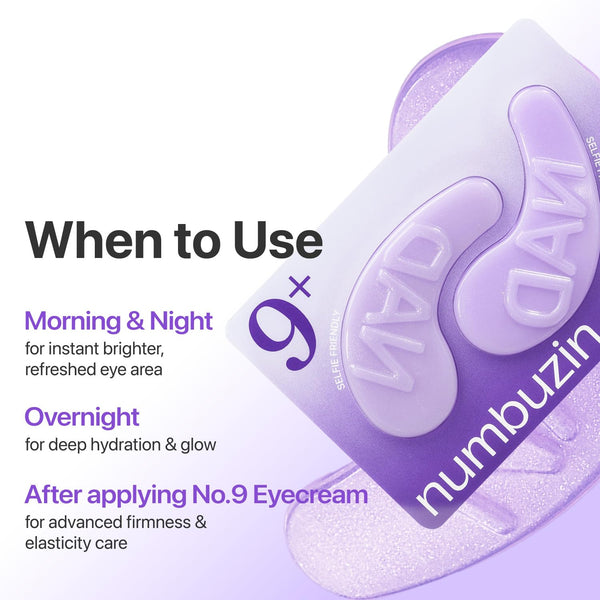 numbuzin - No.9 NAD Collagen Under Eye Patches - Rozjasňující a liftingové hydrogelové polštářky pod oči s kolagenem 5ks