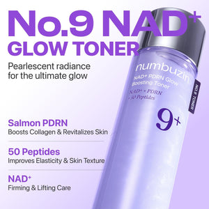 numbuzin - No.9 NAD+ PDRN Glow Boosting Toner - Rozjasňující a zpevňující tonikum 150ml