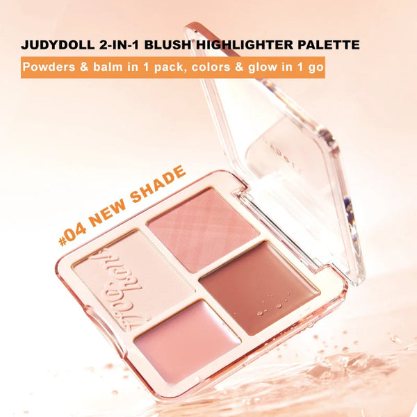 2 in 1 Blush Highlight Palette - Paletka tvářenek a rozjasňovače 9g
