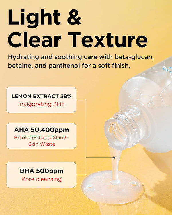 AHA BHA Lemon Toner - Rozjasňující tonikum s AHA, BHA a citronovým extraktem 150ml