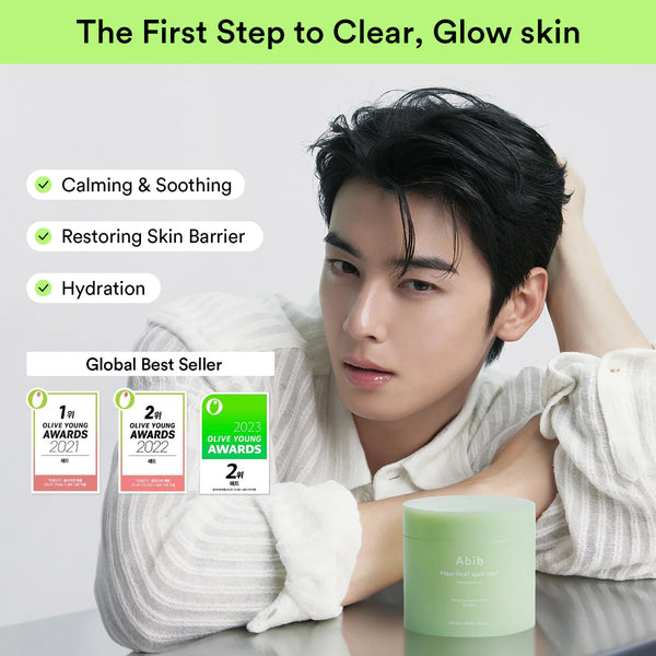 Abib - Heartleaf spot pad Calming touch - Zklidňující pleťové tampony 80ks