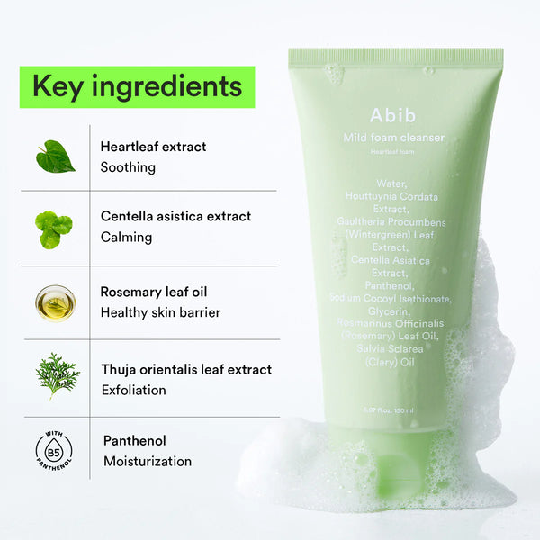 Abib - Mild foam cleanser Heartleaf foam - Jemná čisticí pěna pro problematickou pleť 150 ml