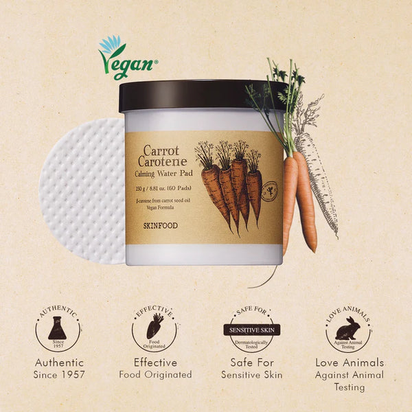 Carrot Carotene Calming Water Pad - Hydratační a zklidňující tonizační polštářky 60ks/250g
