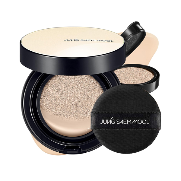 JUNG SAEM MOOL - Essential Skin Nuder Cushion Set - Rozjasňující make-up v houbičce  (+ náhradní náplň)