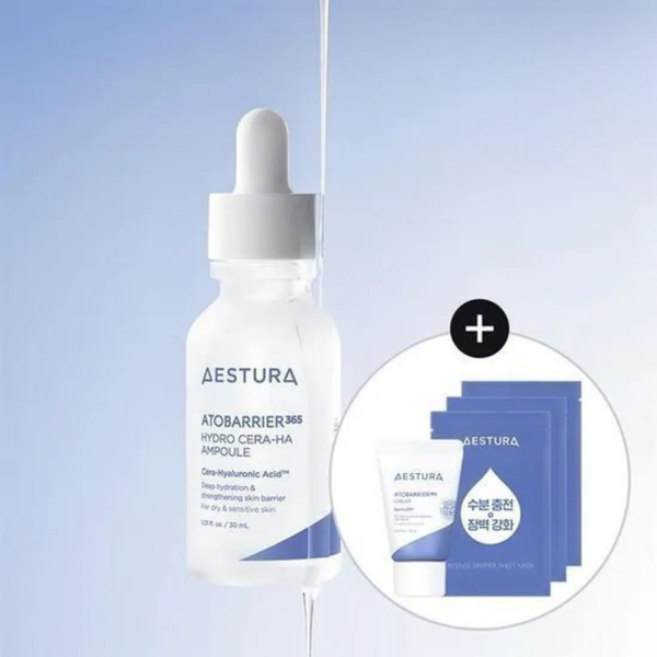 [SET] Atobarrier 365 Hydro Cera-HA Ampoule Special Set - Intenzivní hydratační ampule 30ml (+ Atobarrier365 Cream 10ml + Ceramide Intense Sheet Mask 3 ks)