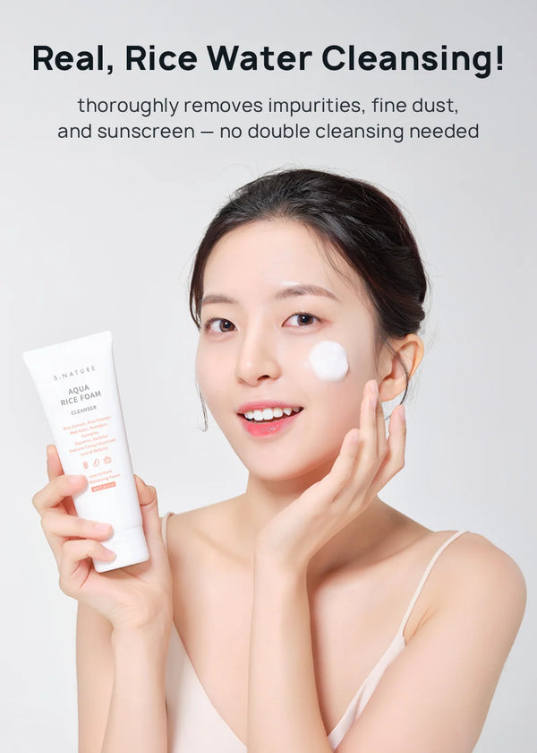 S.NATURE - Aqua Rice Foam Cleanser - Jemná čisticí pěna s rýžovým extraktem